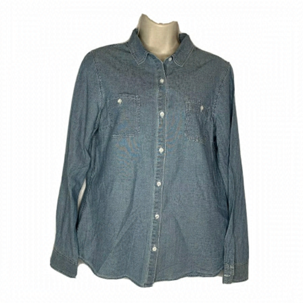 4/$35 J. McLaughlin Women's M Jean Denim Button Up